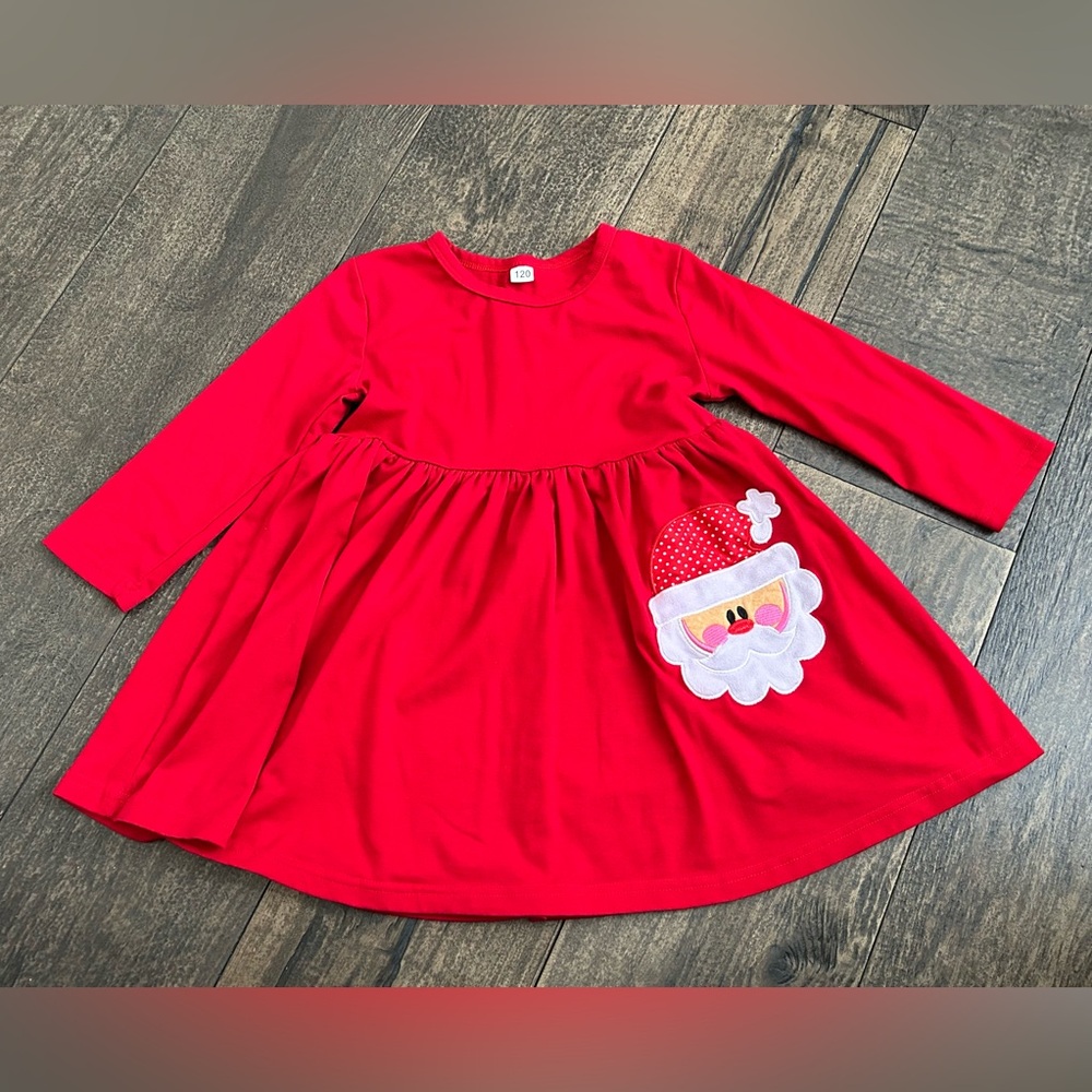 Toddler Santa Clause Christmas Dress Red Long Sleeve‎